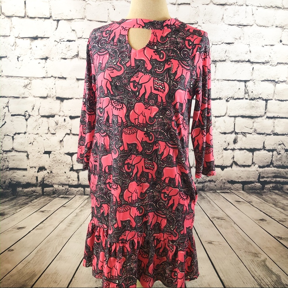 Simply Southern pink elephant dress